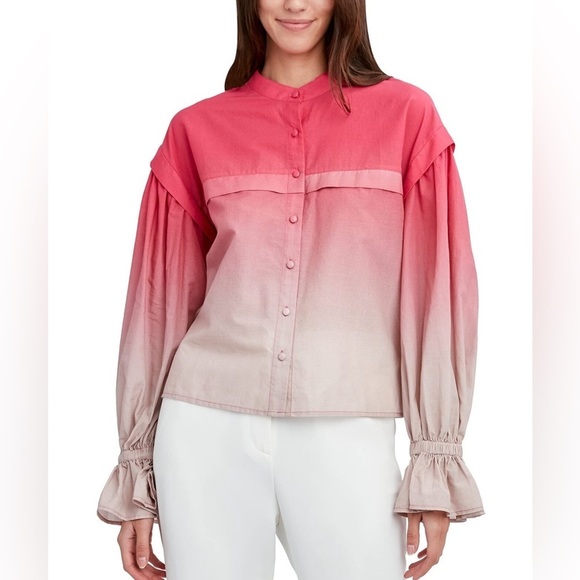 BCBGMAXAZRIA Gradient Pink to Cream Women's Button Down | Size Small - Picture 1 of 9